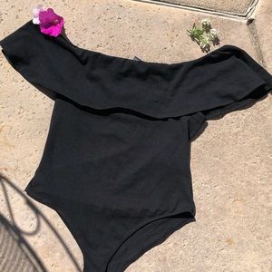 Off The Shoulder Flounce Bodysuit